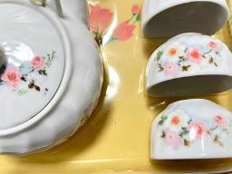 Chinese teapot 8 cups set tray 26x26cm image 1