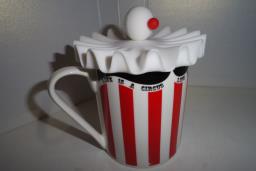 Circus Clown Cup Mug w Silicone Cup Cap image 1