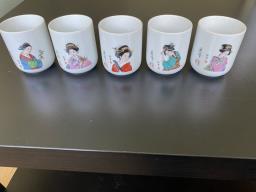 Japanese Tea  Cups- set of five image 1