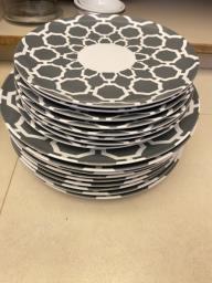 Plastic melamine plates dinner n salad s image 1