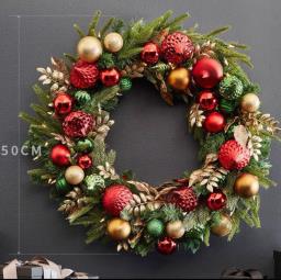 Elegant 50cm Christmas Wreath with Lights - I9 image 2