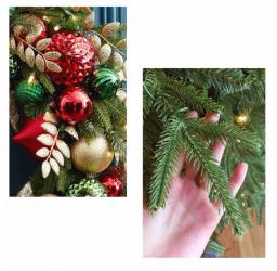 Elegant 50cm Christmas Wreath with Lights - I9 image 3