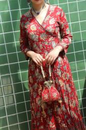 Indian Hand-beaded Bucket Bag  Bohemian Elegance - O15 image 2