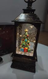 Vintage Snow Globe Lantern with LED Lights - J10 image 1