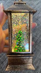 Vintage Snow Globe Lantern with LED Lights - J10 image 2