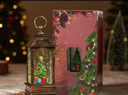 Vintage Snow Globe Lantern with LED Lights - J10 image 3