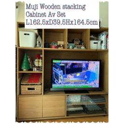 Muji Wooden stacking cabinet Av set image 2