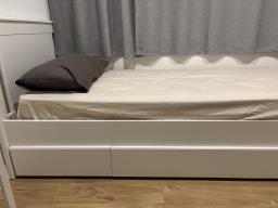 Single Bed with storage and mattress image 1