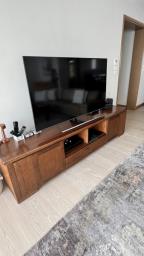 Solid oak entertainment unit image 1