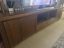 Solid oak entertainment unit image 2