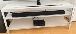 Tv Stand aluminum frame tempered glass image 2