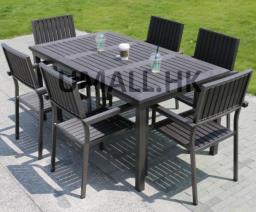Polywood table with 6 stackable chairs image 7