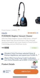 Philips Fc935061 Bagless Vacuum Cleaner image 1