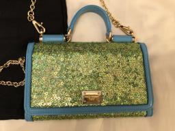 Dolce Gabbana blue wallet n gold chain image 2