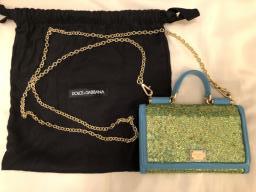 Dolce Gabbana blue wallet n gold chain image 2