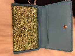 Dolce Gabbana blue wallet n gold chain image 4