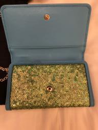 Dolce Gabbana blue wallet n gold chain image 4