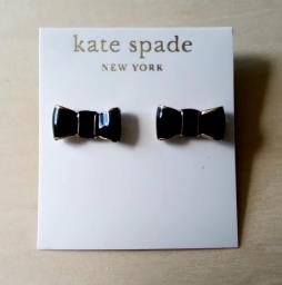 Kate Spade 14 K Gold Black Bow Earrings image 1