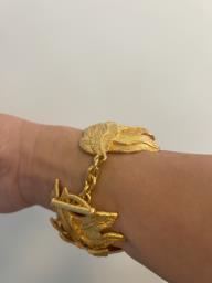Lanvin gold leave design bracelet image 5