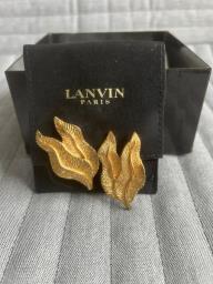 Lanvin gold leave design earrings image 1