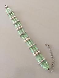 Light Green Crystal Bracelet image 1