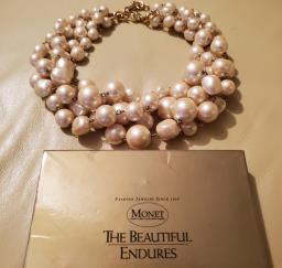 Monet multi strand faux pearl necklace image 3