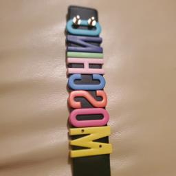 Moschino color logo plaque buckle belt image 2