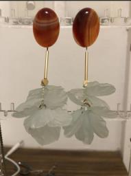 Orange  white Nobeing earrings image 3