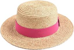 Straw Sun Hat with Pink Ribbon image 3