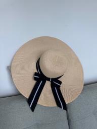 Wide Brim Straw Hat with Black Ribbon image 3