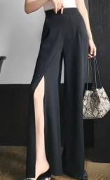 Black High-waisted Wide Leg Pants image 4
