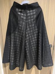 Black square pattern wide leg pants image 1