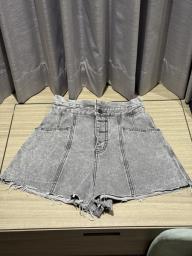 Denim high-waist shorts image 1