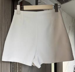 Zara White High-waist Shorts image 3