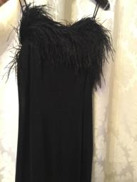 Glam black gown with sparkle   feathers image 4