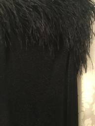 Glam black gown with sparkle   feathers image 3