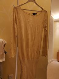 Light gold thread long dress image 1