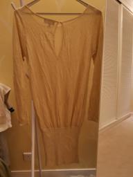 Light gold thread long dress image 2