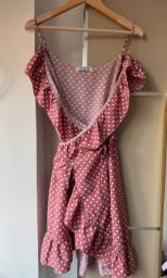Pink Polka Dot Wrap Dress image 1