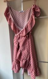 Pink Polka Dot Wrap Dress image 4