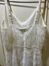 Vintage Little White Dress  Feather Det image 4