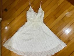 Vintage Little White Dress  Feather Det image 3