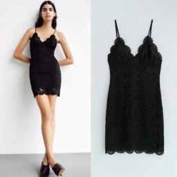 Zara Black Lace Mini Dress image 5