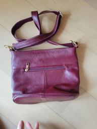 Burgundy  red leather handbag image 2
