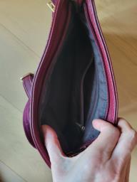 Burgundy  red leather handbag image 3