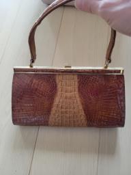 Crocodile skin clutch bag image 1