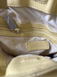 Furla soft yellow leather handbag image 8