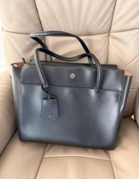 Tory Burch black leather tote bag image 1
