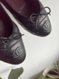 Chanel black quilted flats image 1