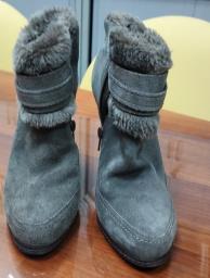Grey Boots with High Heels image 3